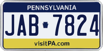 PA license plate JAB7824