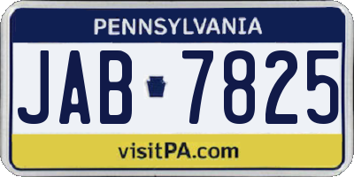 PA license plate JAB7825