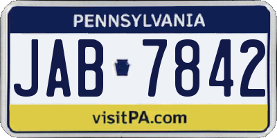 PA license plate JAB7842