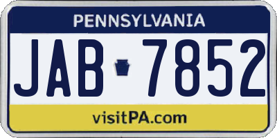 PA license plate JAB7852