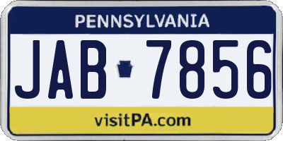 PA license plate JAB7856