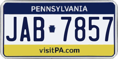 PA license plate JAB7857