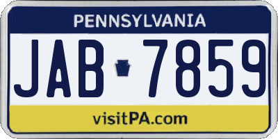 PA license plate JAB7859