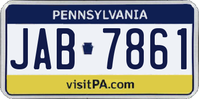 PA license plate JAB7861