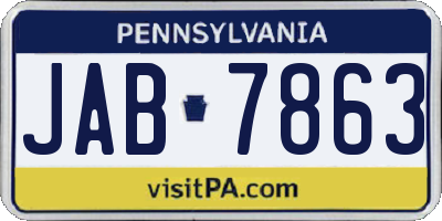 PA license plate JAB7863