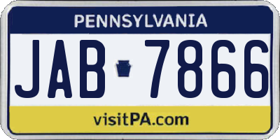 PA license plate JAB7866