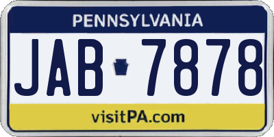 PA license plate JAB7878