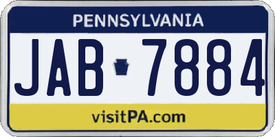 PA license plate JAB7884
