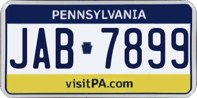 PA license plate JAB7899