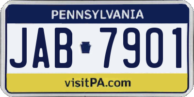 PA license plate JAB7901