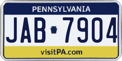 PA license plate JAB7904