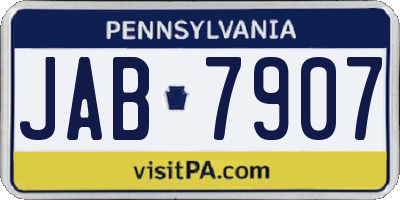 PA license plate JAB7907