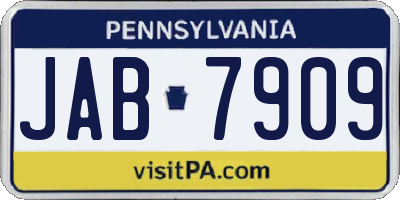 PA license plate JAB7909