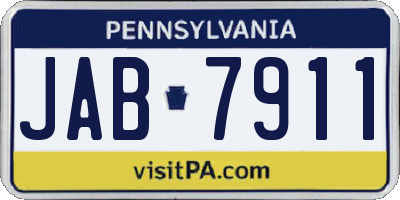 PA license plate JAB7911