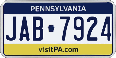 PA license plate JAB7924