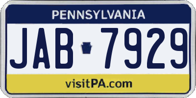 PA license plate JAB7929