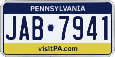 PA license plate JAB7941