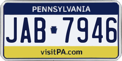 PA license plate JAB7946