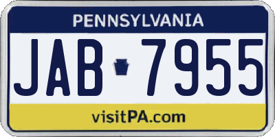 PA license plate JAB7955