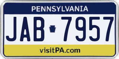 PA license plate JAB7957