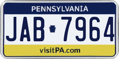 PA license plate JAB7964