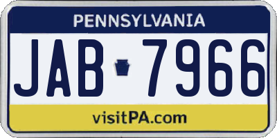 PA license plate JAB7966
