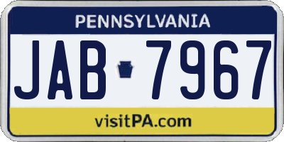PA license plate JAB7967