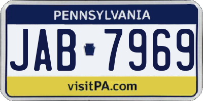 PA license plate JAB7969