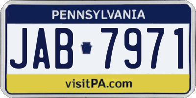 PA license plate JAB7971