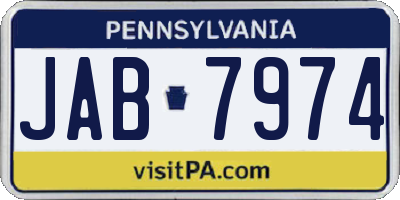 PA license plate JAB7974