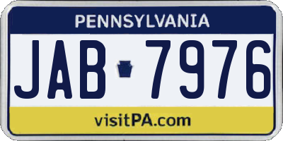 PA license plate JAB7976