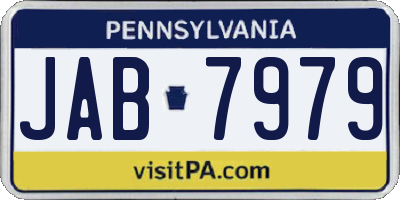 PA license plate JAB7979