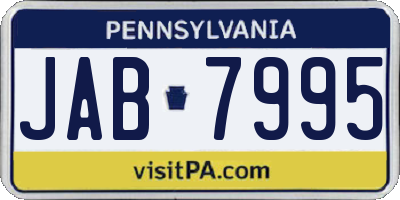 PA license plate JAB7995