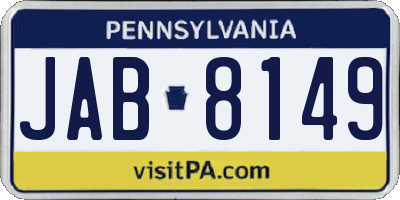 PA license plate JAB8149