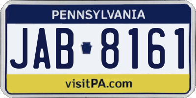 PA license plate JAB8161