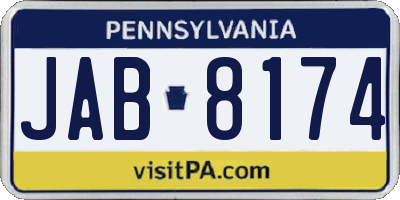 PA license plate JAB8174