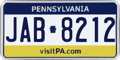 PA license plate JAB8212