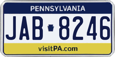 PA license plate JAB8246