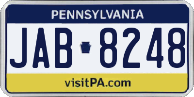 PA license plate JAB8248