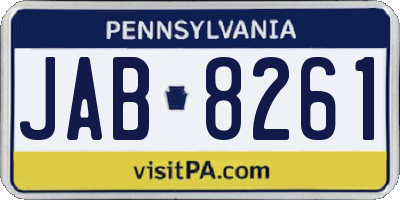 PA license plate JAB8261