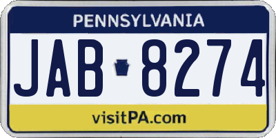 PA license plate JAB8274