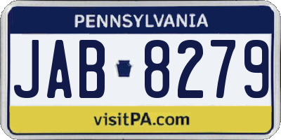 PA license plate JAB8279