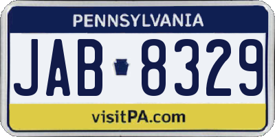 PA license plate JAB8329