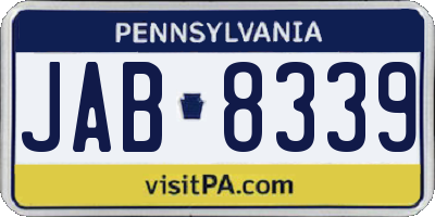 PA license plate JAB8339