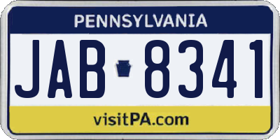 PA license plate JAB8341