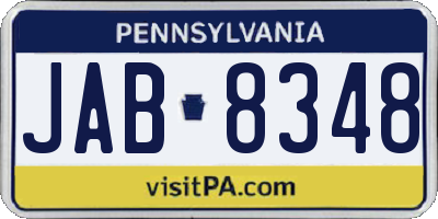 PA license plate JAB8348