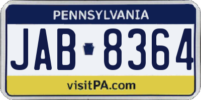 PA license plate JAB8364