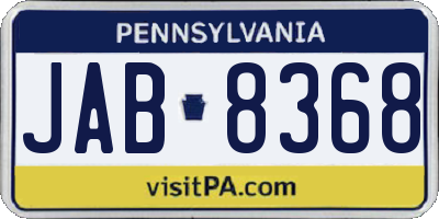 PA license plate JAB8368