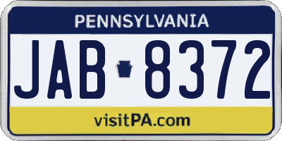 PA license plate JAB8372