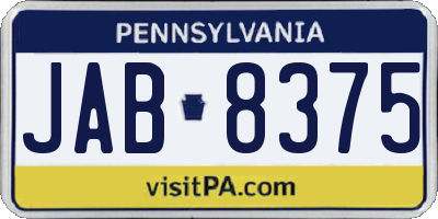 PA license plate JAB8375